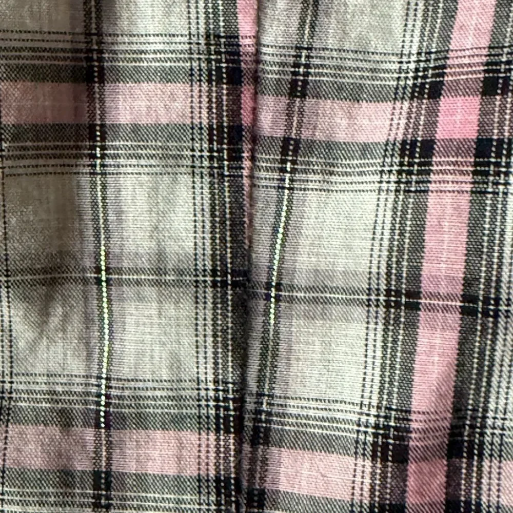 Burberry Woman’s Black Label Japan Long Sleeve Blouse Plaid w/Metallic Thread. - Picture 7 of 10